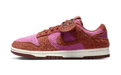 Nike Wraps the Dunk Low Panda “Picante Red” With Fuzzy Suede