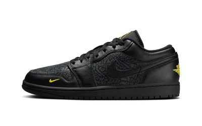 Air Jordan 1 Low Arrives in “Elephant Print/Black/Yellow”