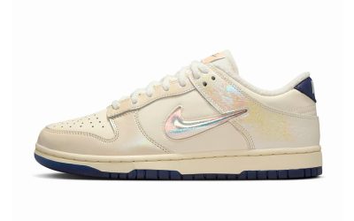 Nike Adds Iridescent Detailing on the Dunk Low Jewel “Soft Pearl”